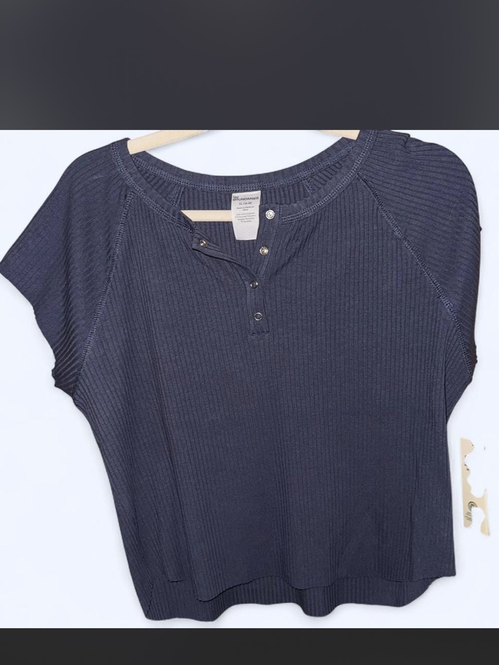 Navy Ribbed Henley